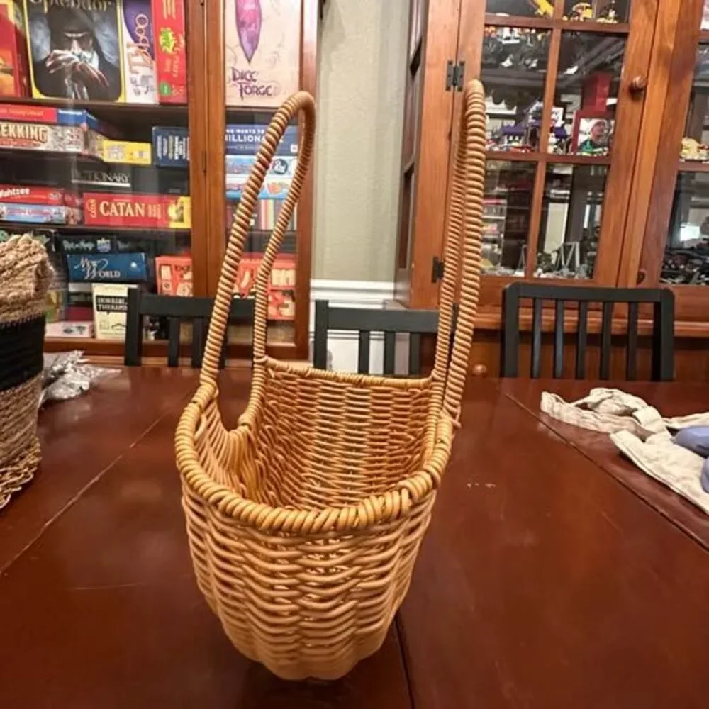 Boho Stule Woven Metal Basket Flower Girl Basket Wedding Supplies